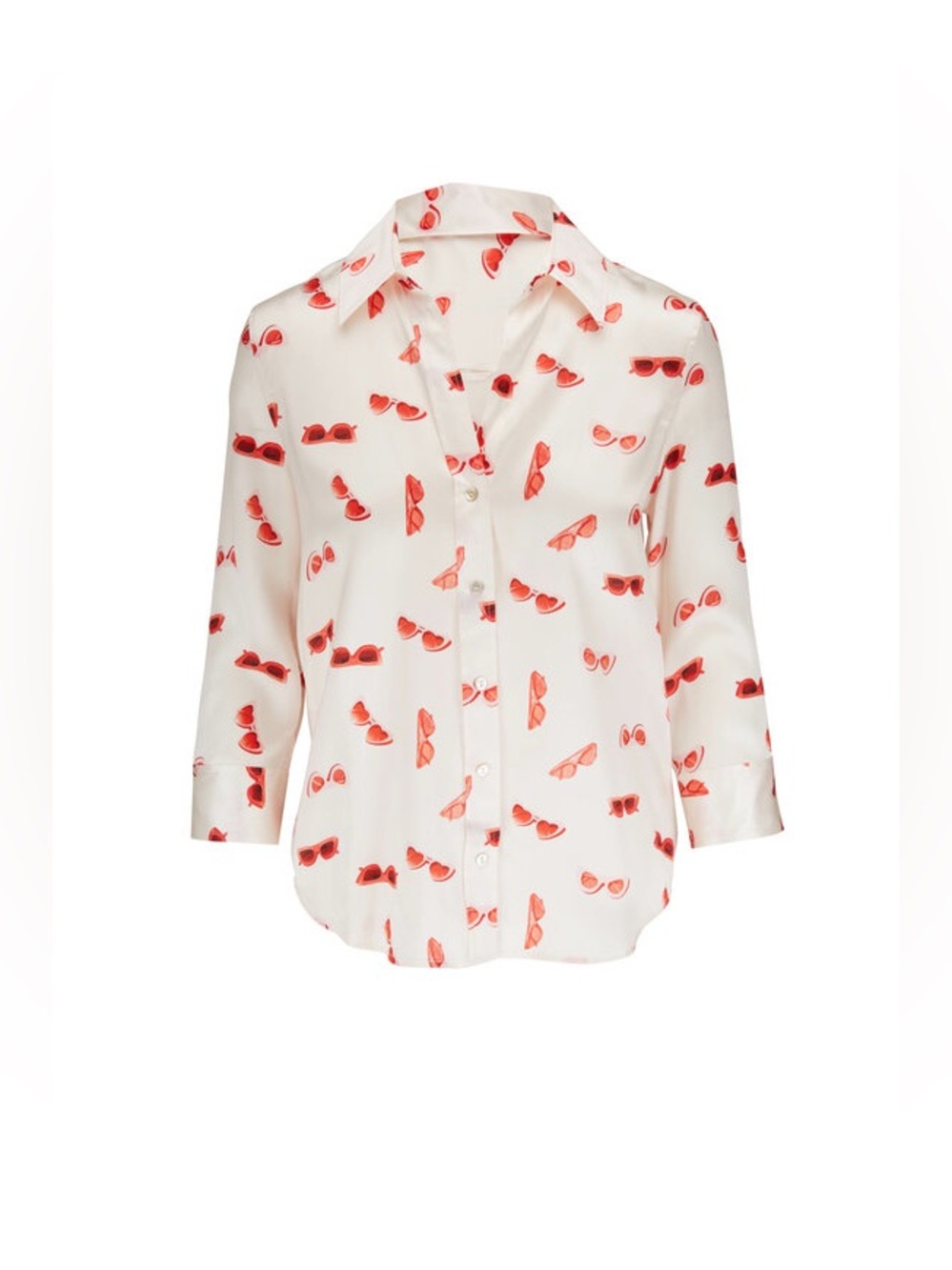 Dani Vintage White Sunglasses Silk Blouse. Size S. Excellent Cond. MSRP $380